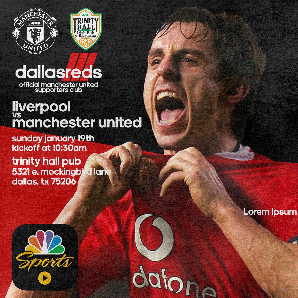 DallasReds's tweet photo. The biggest rivalry in football #LIVMUN and a vital game. #MUFC were the only team to take points of the scousers this year in the #PLonNBC Come join the Official #MUSC in #DFW @TrinityHall #MockingbirdStation #Dallas #Texas for this vital Sunday morning kick-off Event in bio https://t.co/kfnsjzQ8VB