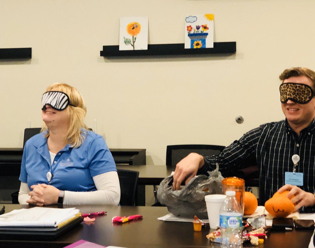 SmithsMillHC's tweet photo. We at @TrilogyLiving take what the company is doing very seriously...but not ourselves! Special thanks to @vrleemaster for teaching us at @SmithsMillHC all about are fabulous dementia programming! 🍊 #OrangeYouGladYouChoseUs #BFFProgram #LegacyLane https://t.co/7IZU3ZlXea