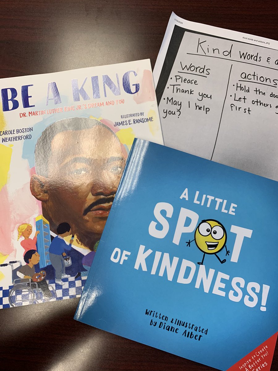 Glenn students listened to books read by Mrs. Roop and helped create a T-chart of Kind words and Kind actions. What a great day!