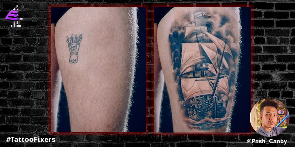 Tattoo Fixers Extreme on X: "From 'Chippy Tits' to a pirate ship! Solid work from our Pash #TattooFixers on @E4Tweets RIGHT NOW! https://t.co/5zLZMMy72y" / X