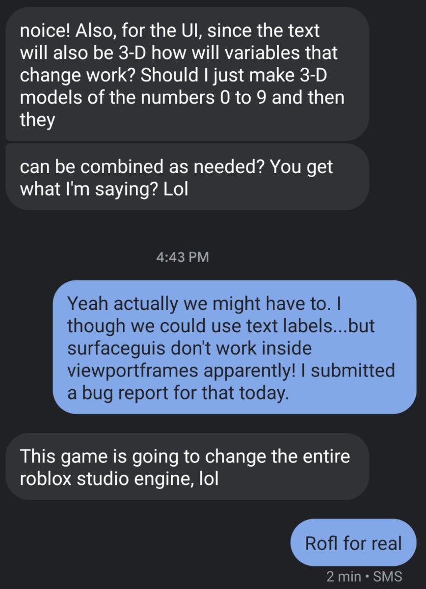 Crazyman32 On Twitter This Game Is Going To Change The Entire Engine A Text From My Friend After We Ve Submitted Our Fifth Major Bug Report Feature Request Just Because Roblox Wasn T