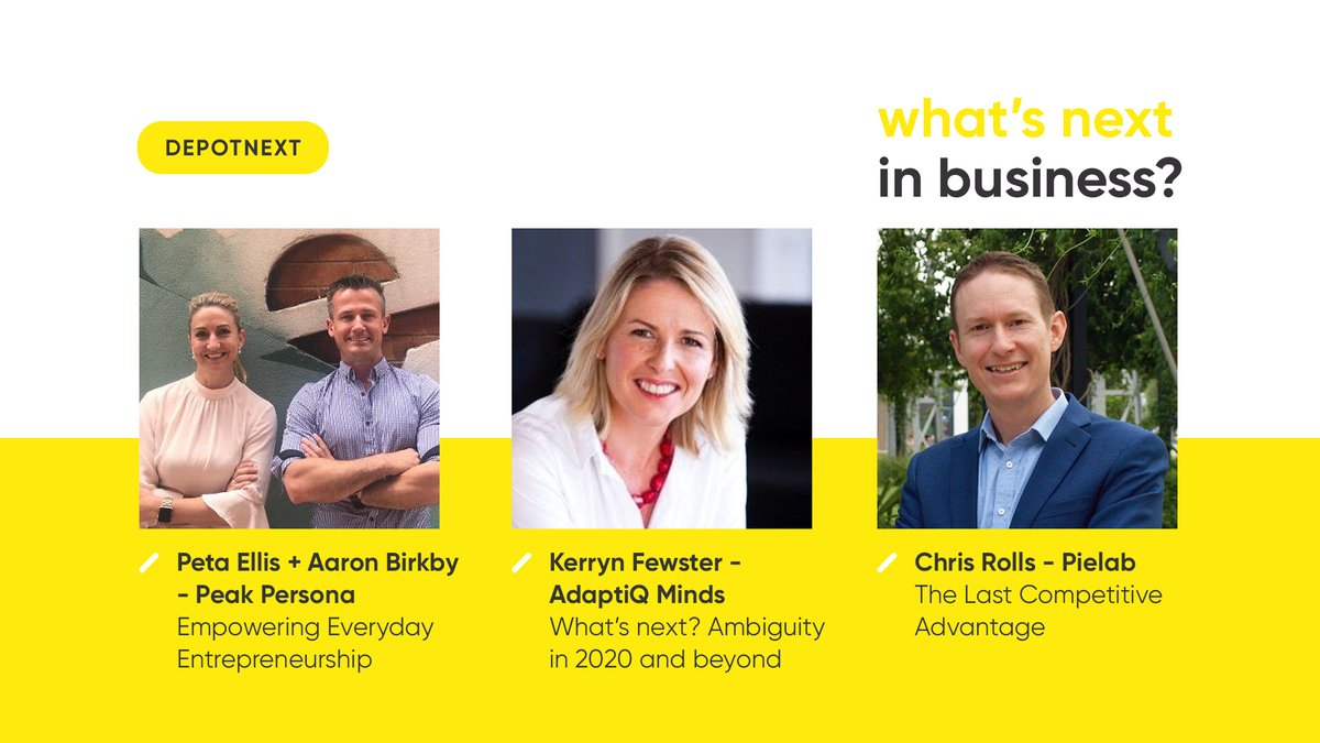 business_DEPOT's tweet image. Four #business specialists are joining us on the 18th of February at the upcoming #DEPOTnext. 🙌 Find out what their insights are on the things that will impact our #businesses in the near future. 🔎 Learn more: bit.ly/381hVOd