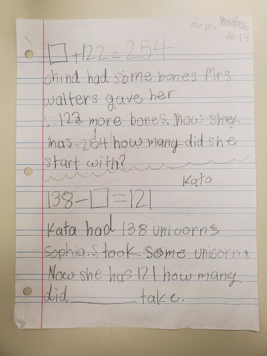 walters3000's tweet image. 🎉🎉🎉My littles did an awesome job writing silly😜word problems for these tricky🎉🎉🎉 equations! #KleinMath 🤯😁🤗