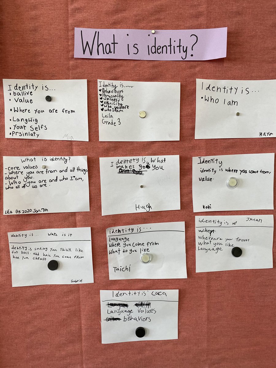 MrsStaceyHarra's tweet image. Before going deep into our #whoweare unit, we first looked at identity and what makes us ‘us’. What do we enjoy? What do we value? What is important to us? Who are we? #learningatKIS