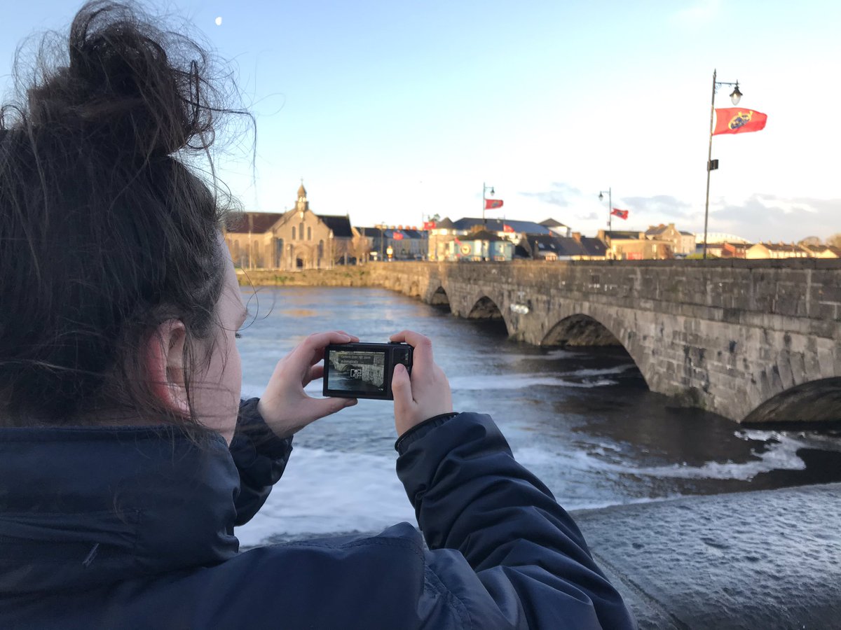 ASMArtDep's tweet photo. A cold but beautiful morning spent exploring Limerick City’s Public Art &amp; landmarks with the LCA2 class for their Visual Art project on their local environment. Looking forward to seeing what they create after soaking up all the inspiration our city has to offer @ilovelimerick https://t.co/WapnMnQ9Ge