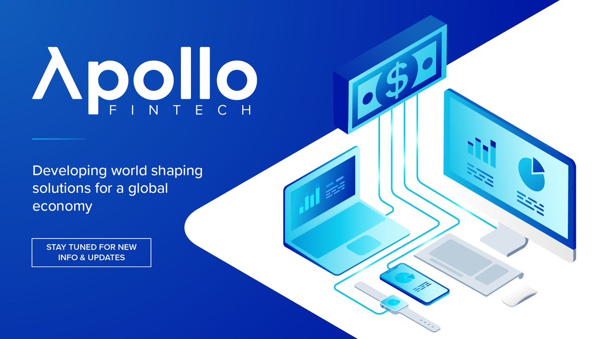 We are pleased to officially introduce Apollo Fintech! 

Stay tuned for exclusive sneak peeks into a number of upcoming products, all leading up to Apollo’s biggest launch yet.

#ApolloFintech #APL #Blockchain #Crypto