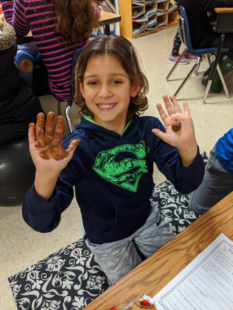 MrsSharrock's tweet photo. Hershey Kiss Heat Energy experiment #tbirdfam https://t.co/dKlb2w0r8A