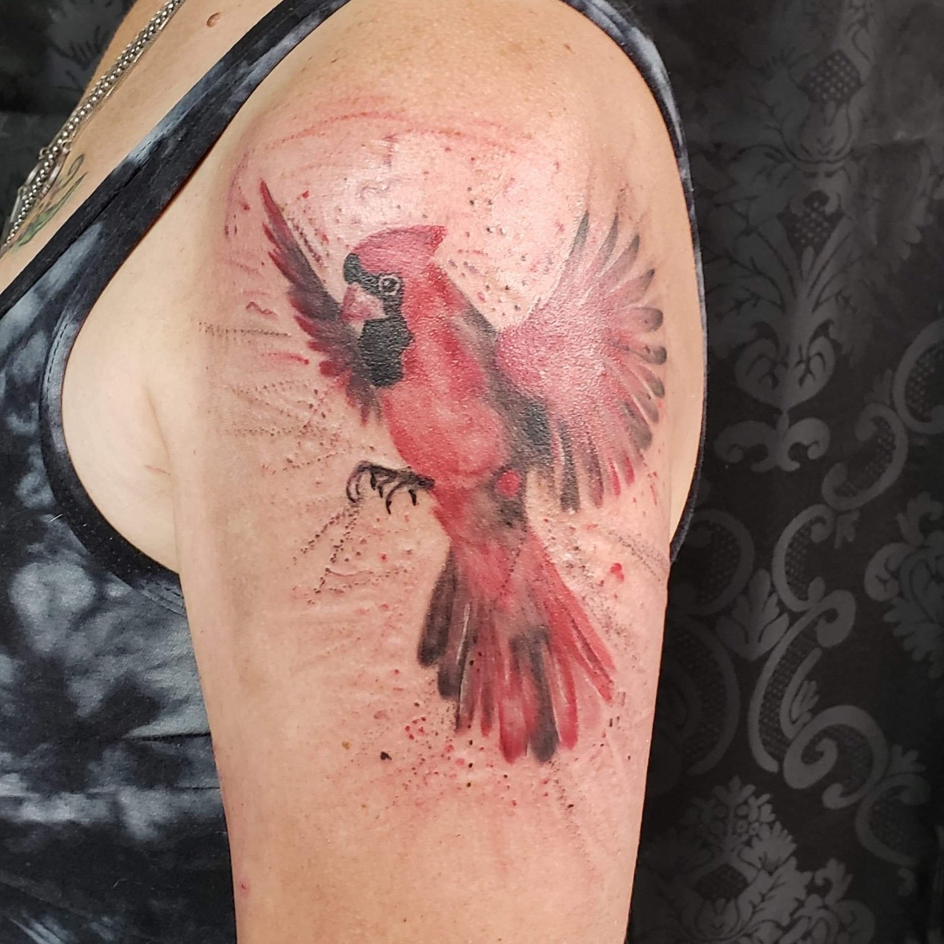 jakitatupaintstrokecardinalpaintpainttattoowatercolorcardinaltattoo cardinalbirdbirdtattoomusicnoteheartmusictattoo