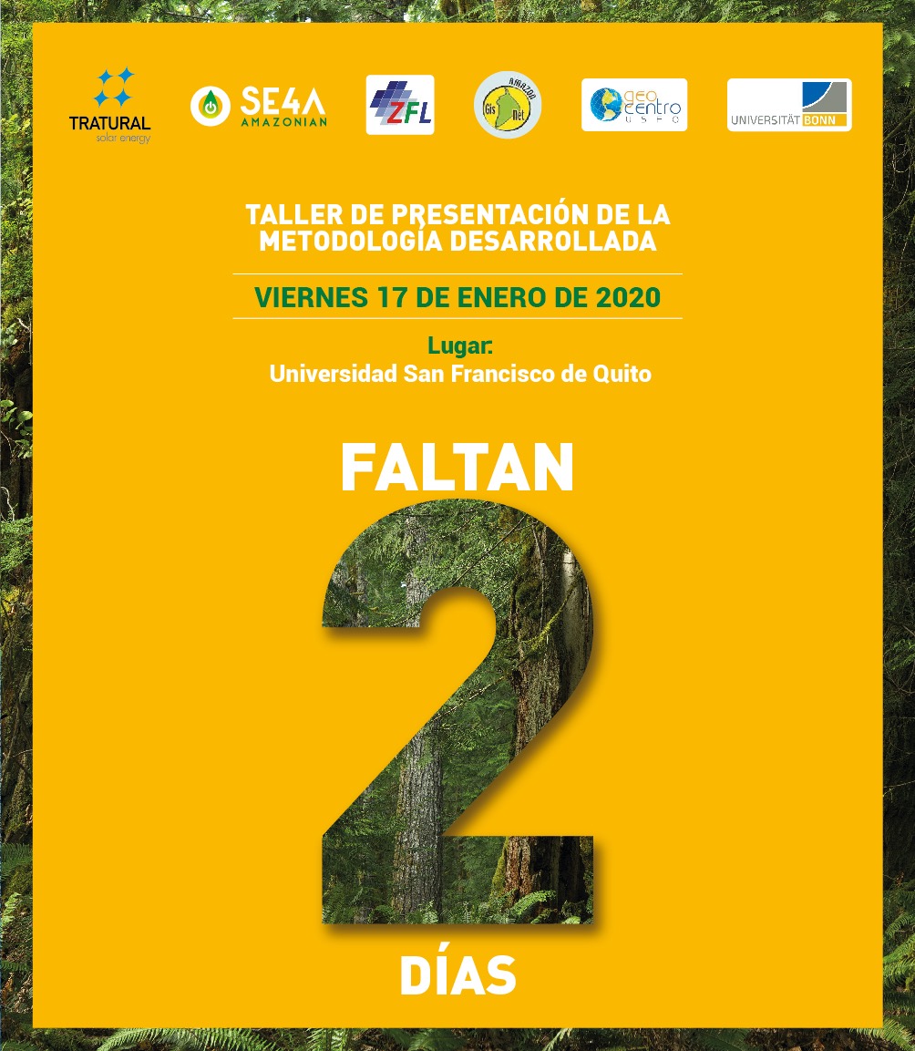 SE4Amazonian's tweet photo. FALTAN 2 DÍAS!!!
Falta poco para encontrarnos con las distintas entidades que forman parte del proyecto #SE4AMAZONIAN.
#amazon  #Ecuador #energy #mapping #Sustainability #SustainableDevelopment #sustainable 
@ZFLbonn @ZEFbonn @VAMGraw @tratural @UniBonn @Arconel_ec  @el_BID https://t.co/pzWnA6XXJZ