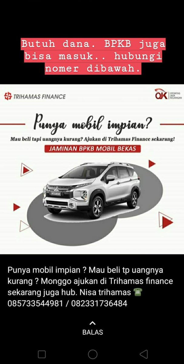 diah_furu's tweet photo. Yuk yang butuh dana. Khusus awal tahun 2020. Daerah Bojonegoro,Tuban,Lamongan,Blora bisa hubungi nomer di bawah ini. #Danacair https://t.co/bfN4IF05ro