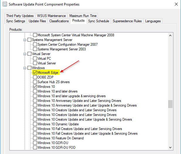 anjillan's tweet image. For those who are wondering about updates for #MicrosoftEdge —&amp;gt; here is the prod classification in #MECM #ConfigMgr #WSUS.

PS: Force a sync if you don&apos;t see it yet.