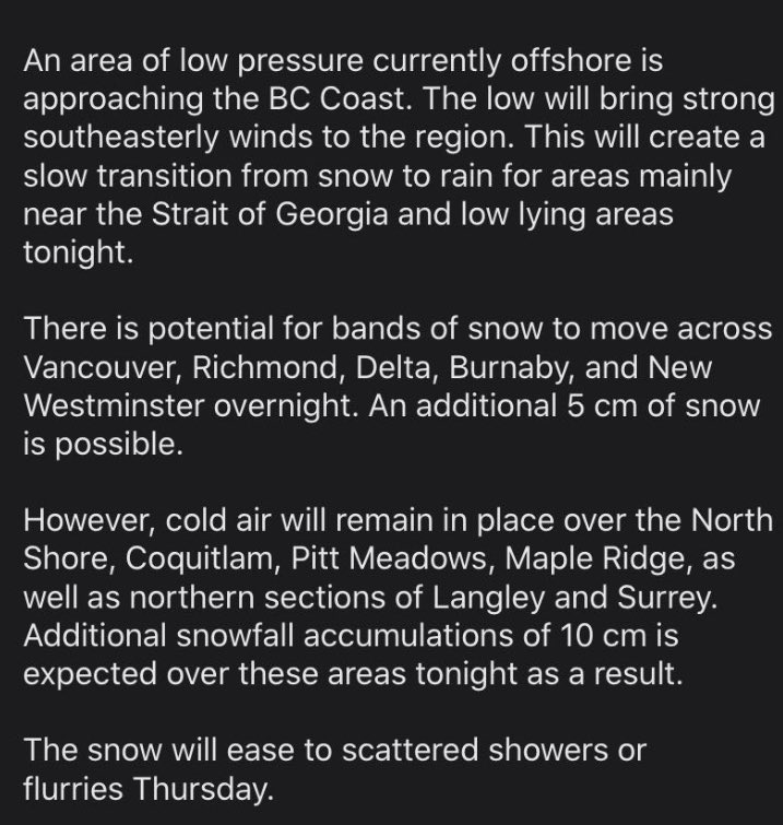 GeorgiaCBC's tweet photo. @jordantinney Hey Jordan, just going to leave this here. An additional 10cm of snow will fall tonight on top of the 15cm of snow from last night. This is along with 70-90km/h winds. We at CBC currently see no situation where classes are in session tomorrow. Parents, please make arrangements. https://t.co/WeuVFbTdLt