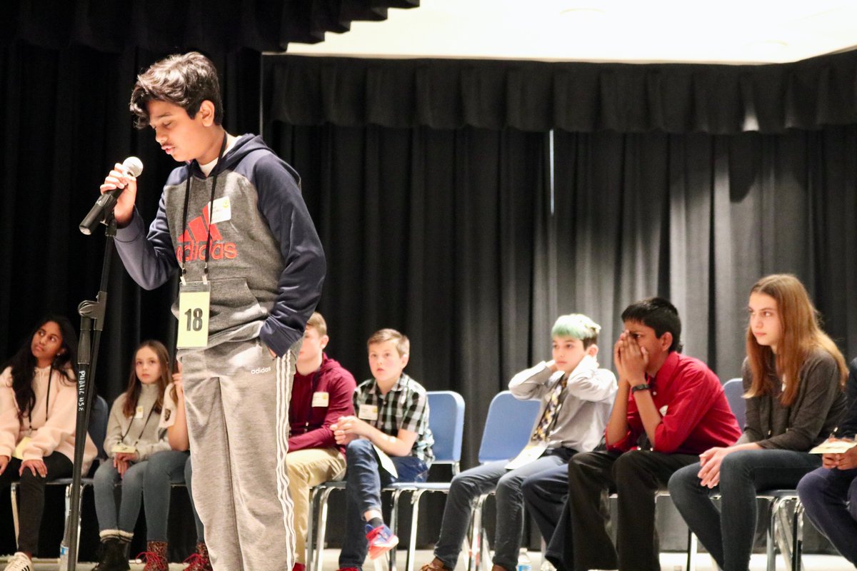 D15Schools's tweet photo. Congratulations to the District 15 Spelling Bee winner Gabriel Paredes of Lake Louise! He won in the 18th round of competition with the word "piratical." 

Well done to all of our student spellers for their hard word! #D15Learns https://t.co/PHibqi35Zh