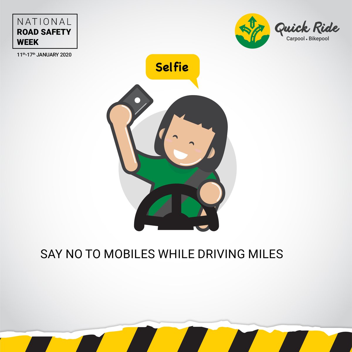 QuickRidein's tweet image. Calling and driving is the modern era action of inviting your own trouble. It's high time to be on the safer side of the road.

#RoadSafetyWeek #BeRoadSafe #StepUpForSafety #RoadSafety #SafetyTips #RoadSafetyTips #NationalRoadSafetyWeek @MORTHIndia @MORTHRoadSafety