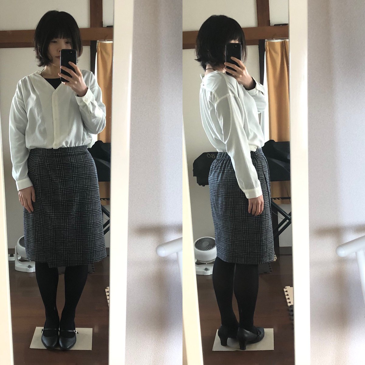 ClothesWakana's tweet photo. #シャツ #テチチ (SM2 olohuone)
#トップス #ルノンキュール  (SM2 olohuone)
#スカート (#23区 )
#靴 #lesmues (#AOKI )
#モノトーン #モノトーンコーデ #着まわし #仕事コーデ  #オフィスカジュアル #オフィスコーデ #楽しみ #今日の服 #大人カジュアル #オシャレさんと繋がりたい https://t.co/uuo3AsGTtE