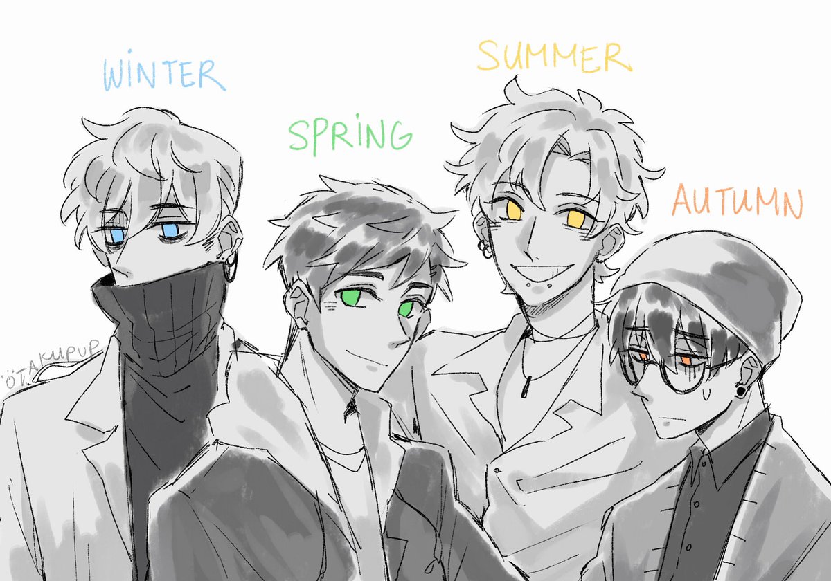 Meet my new OCs, the Seasons but like they huuuge jerks XD #otakupup 