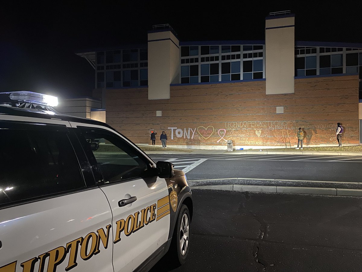 Our thoughts and deepest condolences are with the <a href="/BVTHighSchool/">BVT</a> community and  family of BVT senior Tony Pena, who lost his battle with cancer. 

Our evening shift provided some lighting to assist classmates creating a pop up memorial at the high school.
