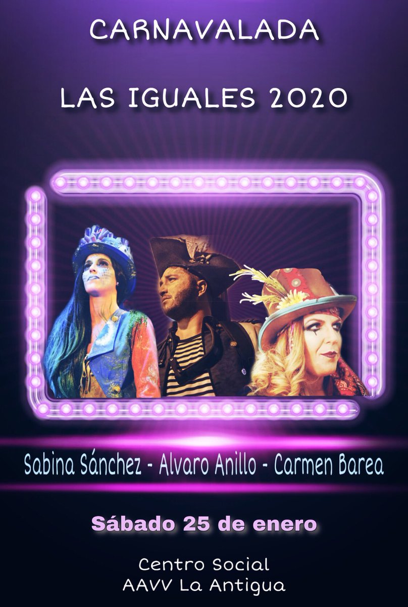 🥳🥳 Un año más: [CARNAVALADA DE LAS IGUALES] y este año muy bien acompañados 🎭🎭 El sábado 25 echaremos un buen día de carnaval!!! 👏🏻👏🏻👏🏻👏🏻 os esperamooos!!!