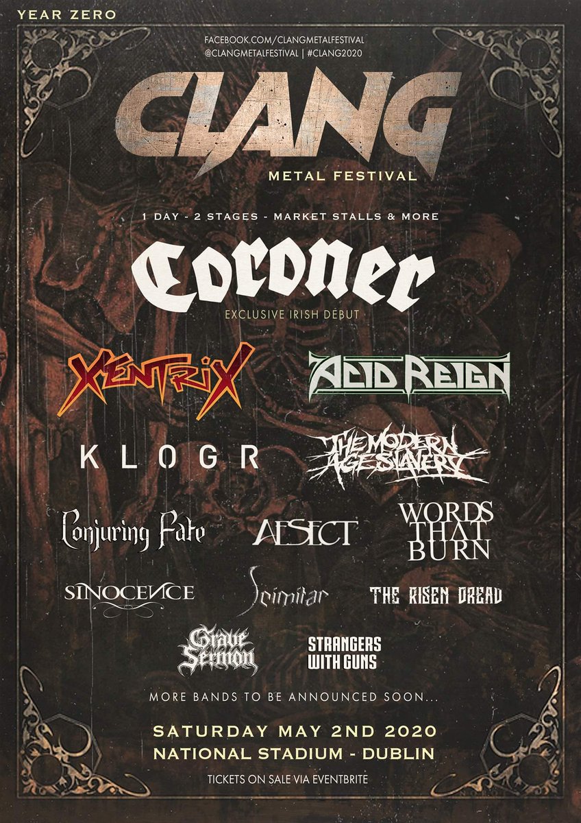 coronerband's tweet photo. Don't miss @coronerband at #clangmetalfestival on 2 May 2020 in Dublin, Ireland!
For more info:
https://t.co/QY1bSaYUqe
Tickets on sale via @eventbrite
#coronerband #coroner #ronbroder #tommyvetterli #diegorappacchietti #clangmetalfestival #dublin #ireland https://t.co/o0wdr6c2UP