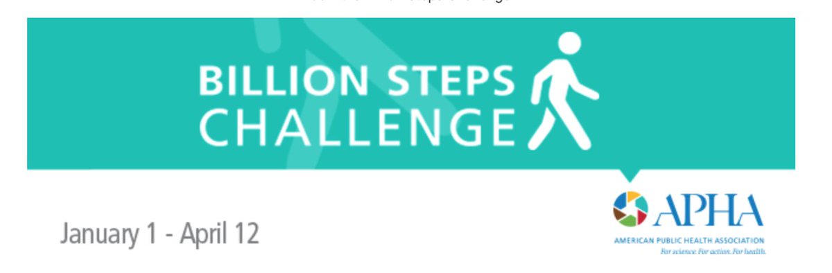 APHAStudents's tweet photo. It's not too late! Join the APHA billion step challenge from January 1-April 12 2020! Join Team APHA, or get together a team on your own. Sign-up using the link below and let's get moving!
https://t.co/F6ypfQDmAB https://t.co/MFLHkzzupK
