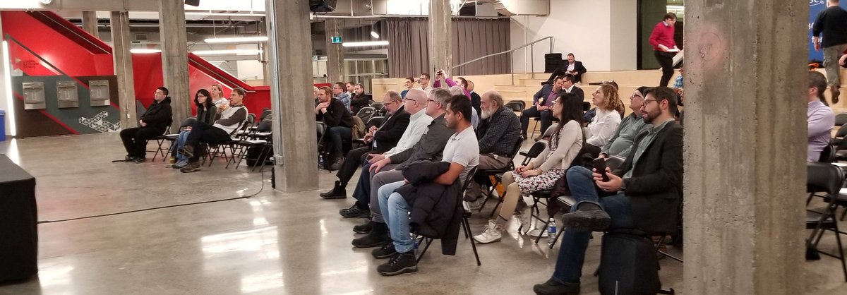 praxiem's tweet photo. Aand we're off at #iotottawa #iot613 meetup at @Bayview_Yards ... great turnout https://t.co/GZm742TK9w