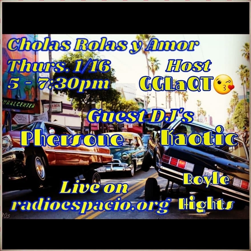 radio_espacio_'s tweet photo. Tune in tomorrow for @cholasrolasyamor 5-730 pm live on https://t.co/Dgb6hdbx7A #boyleheights https://t.co/0YHvfSbGqE