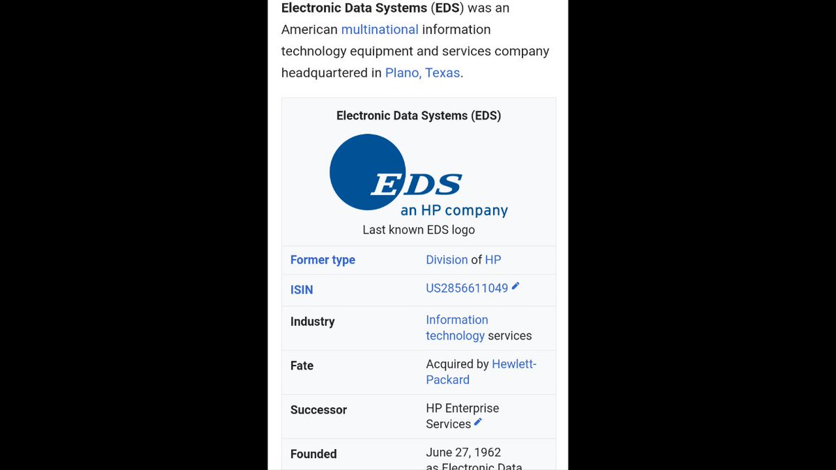 Electronic Data Systems...  https://en.m.wikipedia.org/wiki/Electronic_Data_Systems