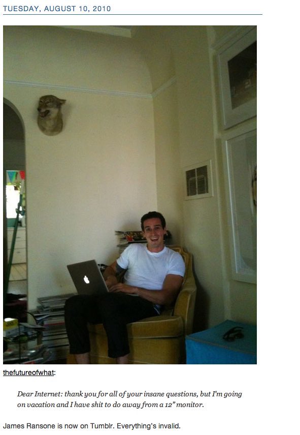 I’ve only learnt recently that James Ransone once used tumblr and now I’m laughing very hard, look at this idiot’s face