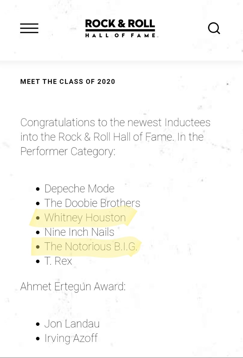 jdm1906's tweet image. 2020 Rock &amp;amp; Roll Hall of Fame class. !Biggie! !Whitney!

 @JDuenas24 @DrARWashington @dunseldjr @ants012369 @DJCareless  @JEFordNCTOY @TaylorNyree @SadiqaReynolds  

"I let my tape rock 'til my tape popped" Biggie  #NYCStandUp
