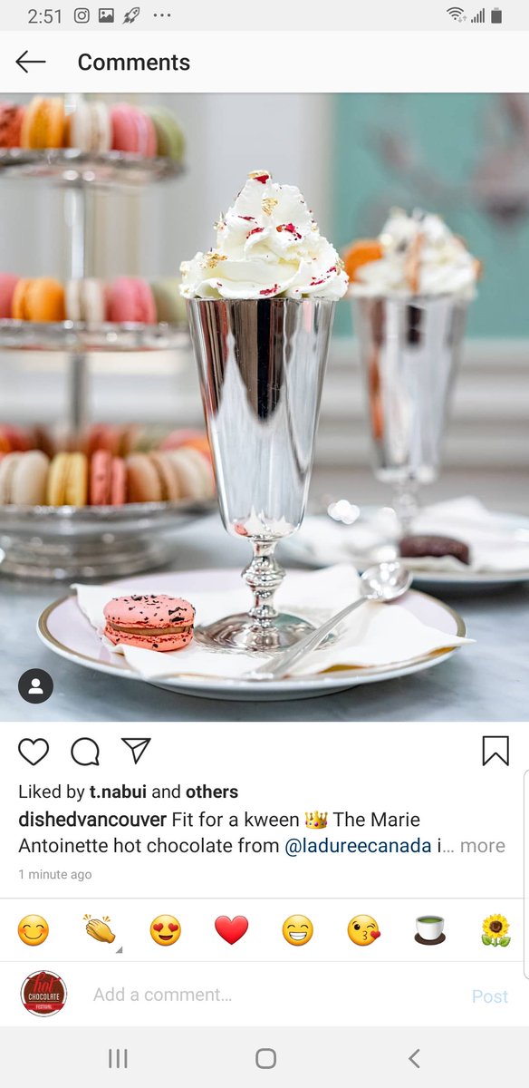We have 14 new vendors at this year's #hotchocolatefest. <a href="/DailyHiveVan/">Daily Hive Vancouver</a> posted this first look at Ladurée's #hotchocolate the 'Marie Antoinette' on Dished.