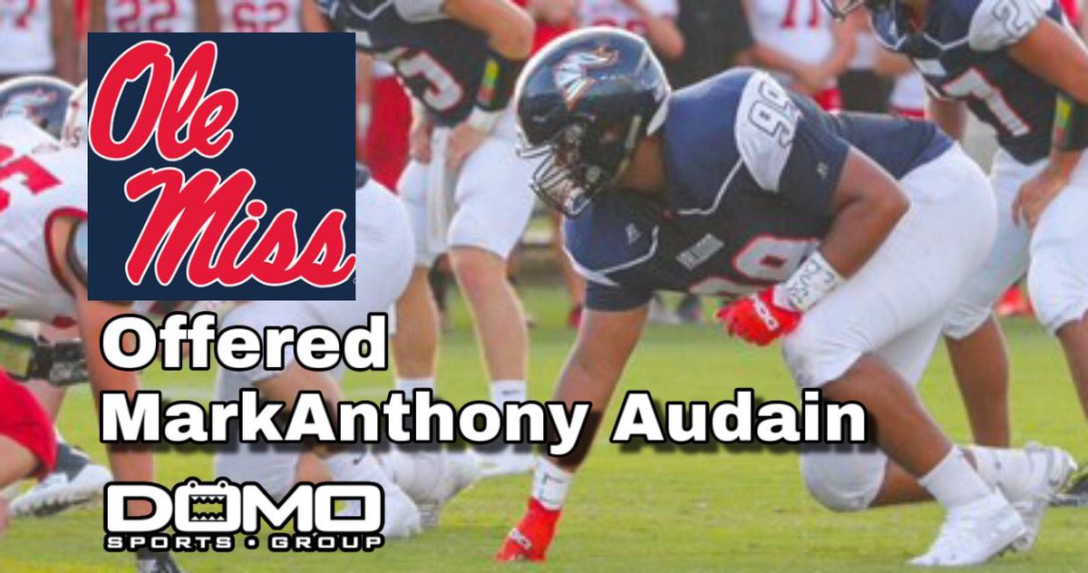 Maaudain's tweet photo. Blessed to receive an offer from @Lane_Kiffin and Ole Miss. @harrison2121 @DomoSportsGroup @Trapp_SETA229 @troupestar28 @RecruitGeorgia @ValiantFootball #recruitvalwood https://t.co/RGHVTiY6jy