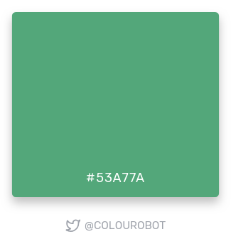 colourobot's tweet photo. #53a77a https://t.co/3YKfNNBBRm