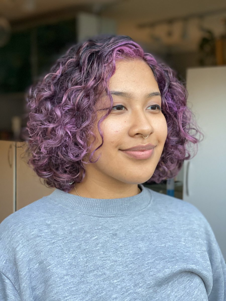 here’s some cute ass colorful curls... she said this is the curliest her hair has ever been. She didn’t even know she had these kinds of curls!!