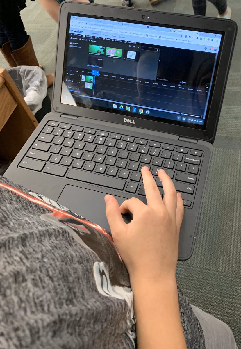 jess_alvis's tweet photo. Love seeing students excited to learn a new tech tool! Introducing editing in @WeVideo with green screens to @Hughes_Hawks @brewtonsclass and 3rd-4th grade GATES. #hugheshawks #nisdtxlib #techtools #floatingheads https://t.co/sYIQN18Lln