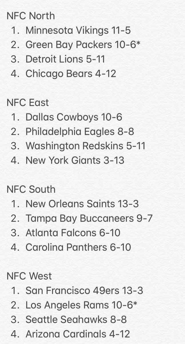 LamarHeisman's tweet photo. My EARLY 2020 NFL Regular Season Standings: 

Thoughts? https://t.co/OykgnMlJZq