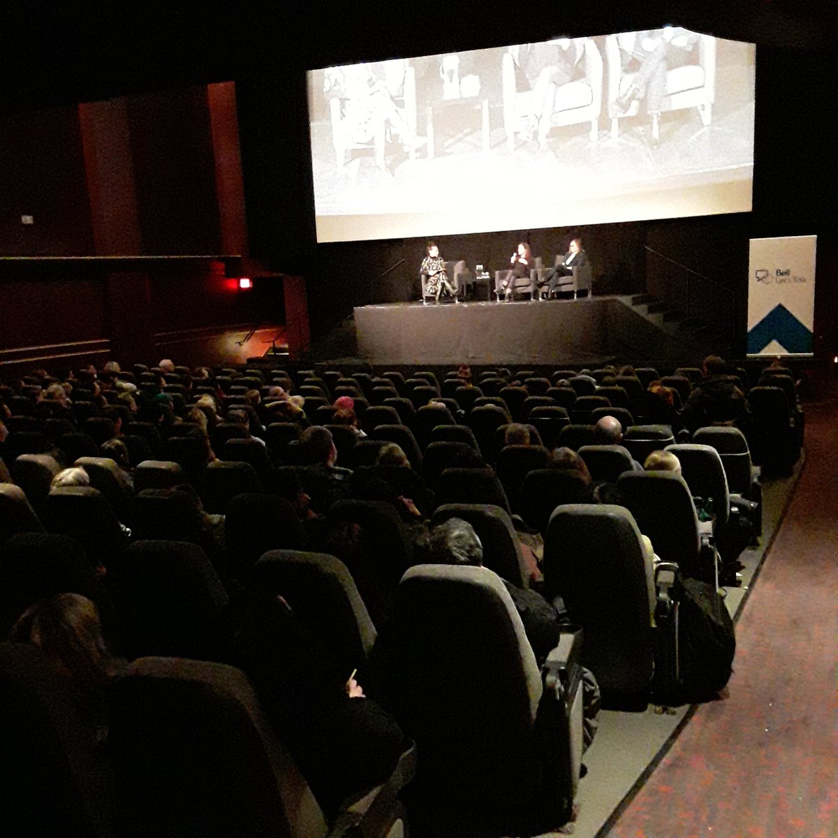 On now! Panel discussion following sold out screening of KUSAMA: INFINITY at <a href="/HotDocsCinema/">Hot Docs Cinema</a> 

L-R: Moderator Sarah Li-lun MacArthur, art therapist Petrea Hansen + <a href="/WorkmanArtsTO/">Workman Arts</a> curatoe/artist Claudette Abrams
.
.
Thanks2 <a href="/Bell_LetsTalk/">Bell Let's Talk</a> #yayoikusama #kusamainfinity <a href="/KusamaMovie/">Kusama Movie</a>