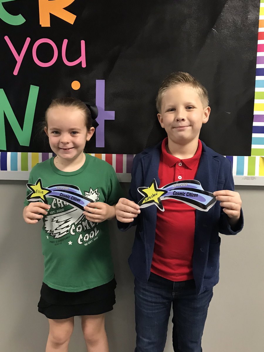 Proud of these two Firsties for earning Cosmic Citizens for the 2nd 9 weeks! #creechpride