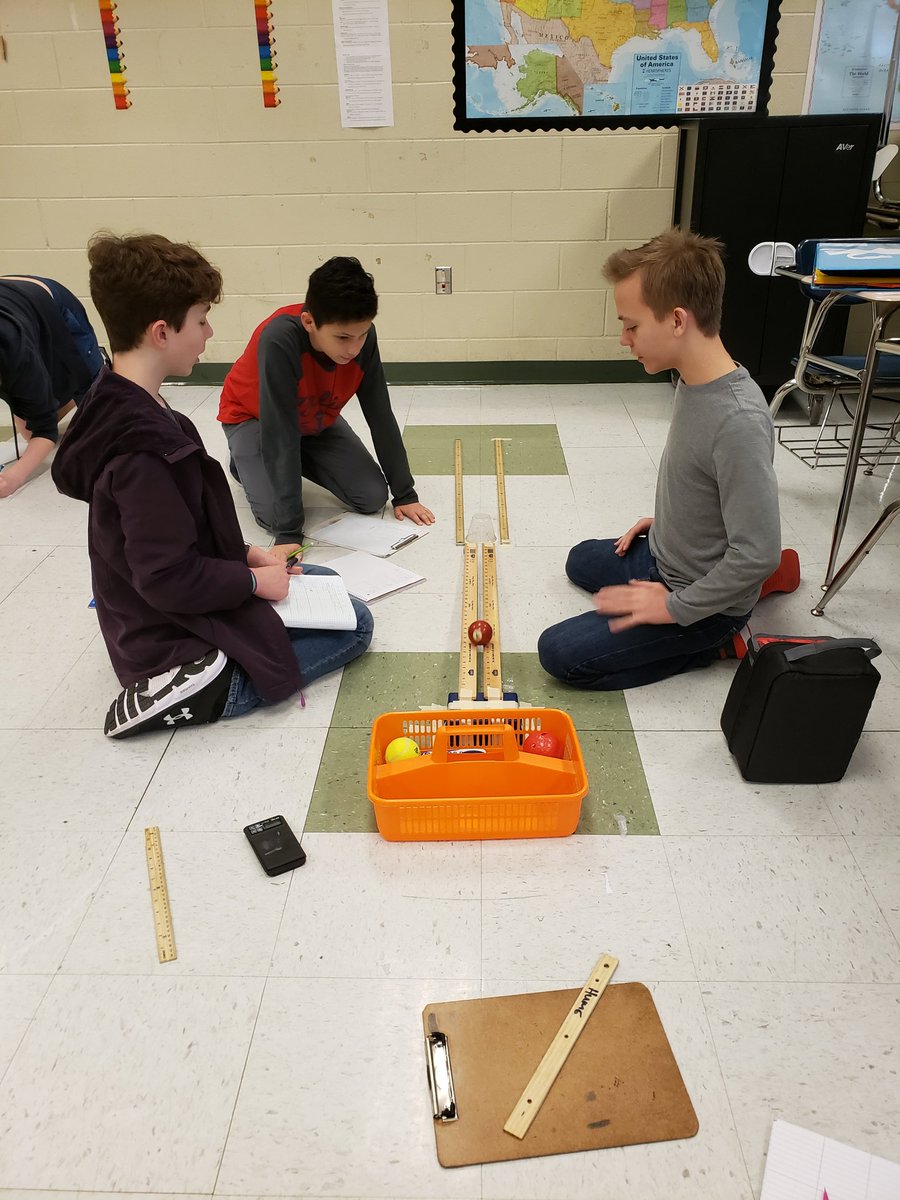 ibscience17's tweet photo. @jcibmiddle 8th grade scientists investigate potential & kinetic energy by rolling weighted spheres down a ramp & transferring the energy to move the cup!#data #fun #IB_inquirers #IB_knowledgeable #teamwork #collaboration! @JCIBSchool @4Awbe @lightseer @JEFCOED https://t.co/8flSZya03P