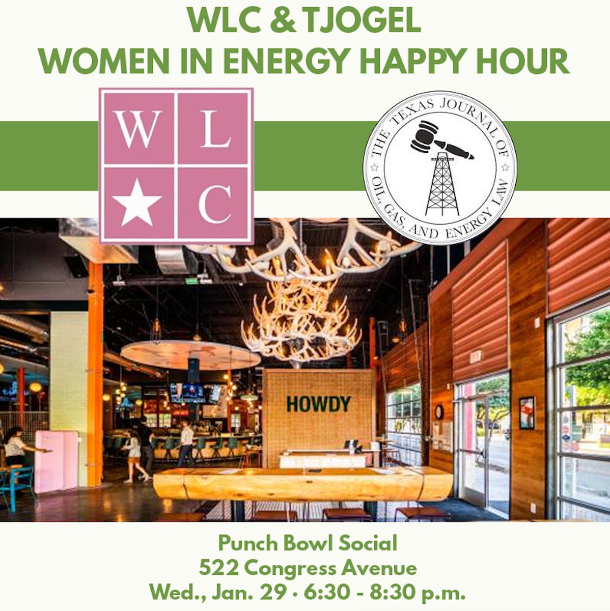 We are teaming up with the Women's Law Caucus for a happy hour to kick off the semester! 

Members and alum of either org welcome. 📚🥂