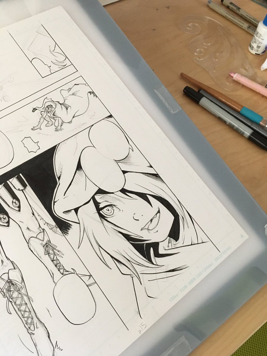 FaLLEN_comic's tweet photo. 途中経過

#創作漫画　#ペン入れ　#創作　#アナログ https://t.co/8DFSzlgkVj