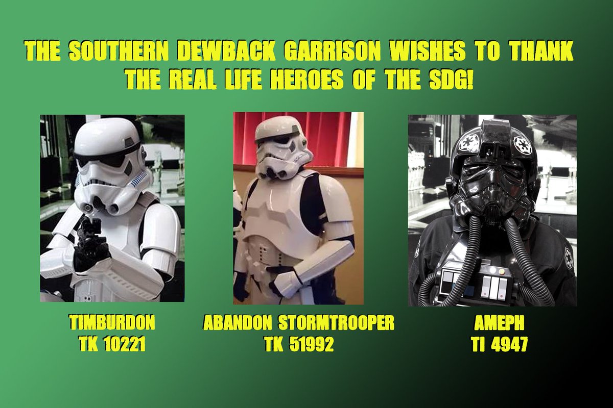 The Southern Dewback Garrison would like to extend a massive thank you to our members - Tim, Jesse and Andrew for their amazing efforts with the CFS in fighting the recent Bushfire Crisis around Australia.

We are proud to have you amongst the Dewbacks!