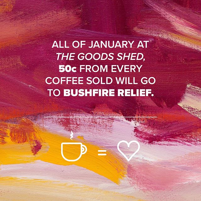 Until the end of January, FORM's The Goods Shed Coffee Pod will donate 50c from every coffee sold to @wwf-australia 's emergency fund for injured wildlife &amp; planting the first 10,000 trees in critical koala habitat. Or donate directly- donate.wwf.org.au/donate #bushfirefundraiser