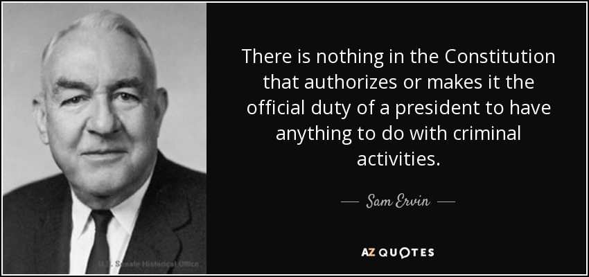 CorporatePiggie's tweet photo. #Quote of the Day by #SamErvin, Chair of the Senate
#Watergate Committee investigating #RichardNixon https://t.co/HnFsr7giq5