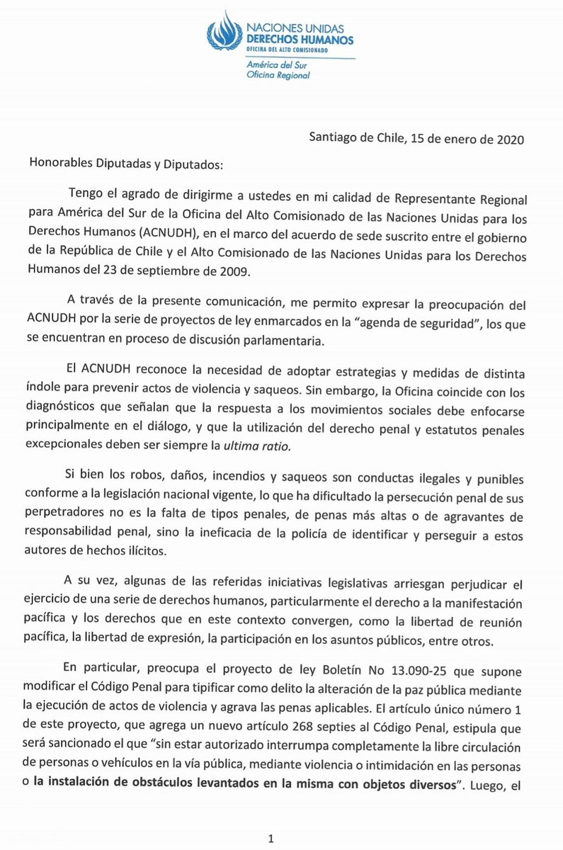 CamilaRojas_V's tweet photo. No es antisaqueo, es antiprotesta. La ONU advierte contravenciones respecto del derecho a la manifestación. El Estado chileno tiene que cumplir sus obligaciones internacionales, con eso en mente hay que votar mañana. https://t.co/nnCWToMkEC