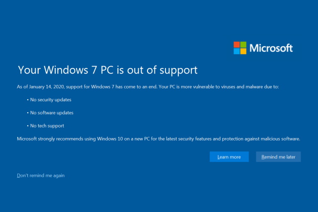 japha's tweet photo. Support for Windows 7 has officially ended. So, what are the options for the 10-15% of desktop computer users still running Windows 7? https://t.co/pOPbs9GUo8 https://t.co/XnBcPIiaW4