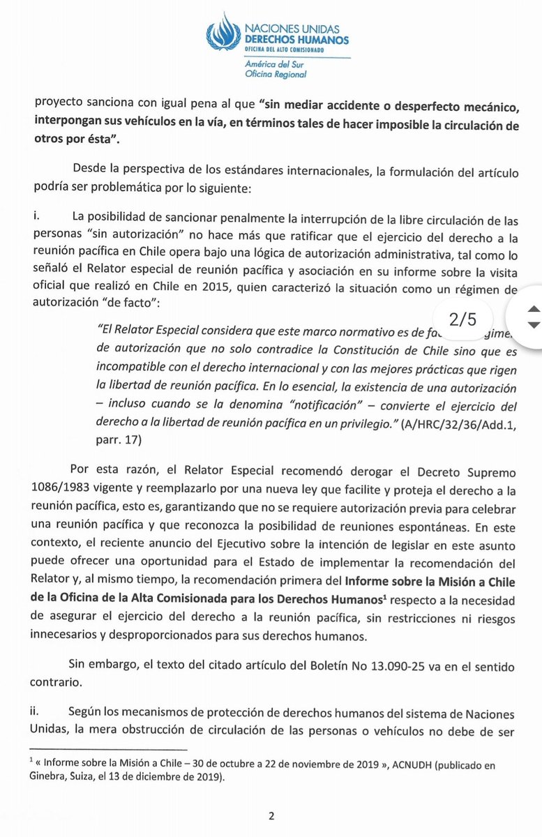 CamilaRojas_V's tweet photo. No es antisaqueo, es antiprotesta. La ONU advierte contravenciones respecto del derecho a la manifestación. El Estado chileno tiene que cumplir sus obligaciones internacionales, con eso en mente hay que votar mañana. https://t.co/nnCWToMkEC