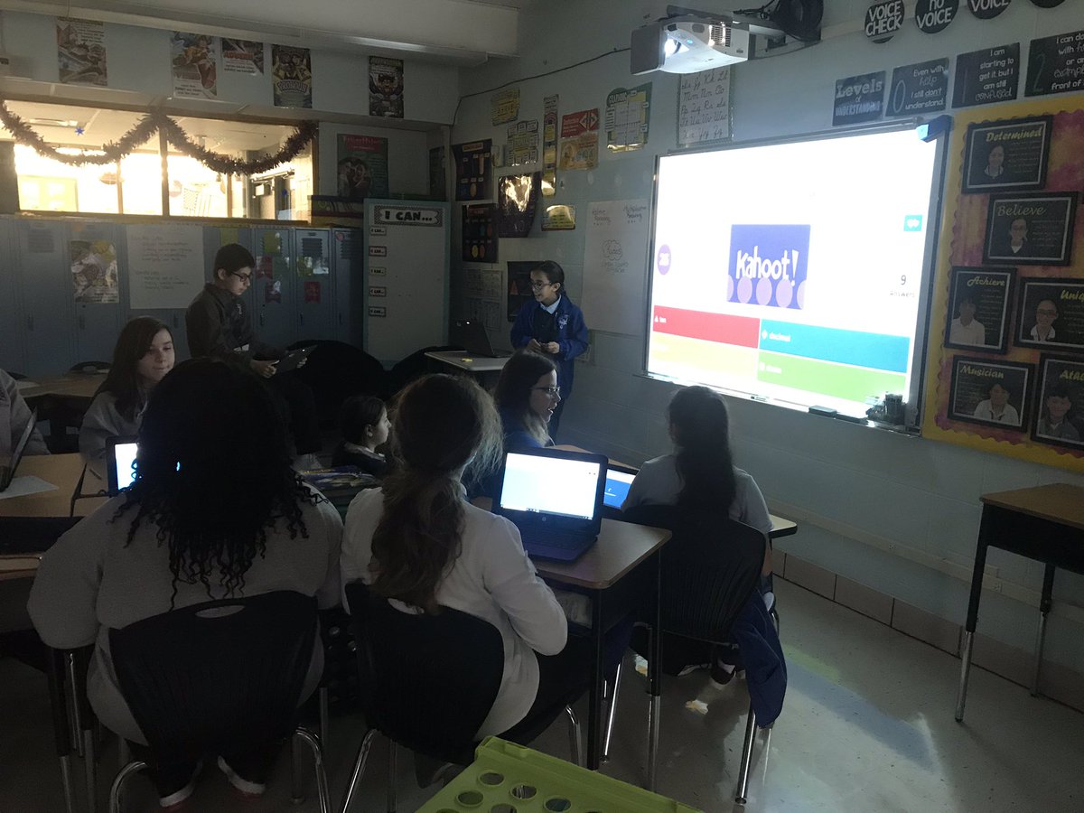 misskotowski's tweet photo. Reviewing the Greek and Latin roots we’ve been learning all year with kahoot. We can derive the meanings of new words using roots! @harryefryschool #frypossibilities https://t.co/4sjKdnpVfS