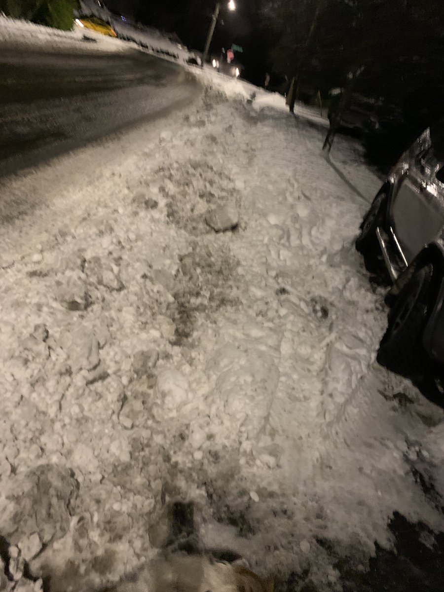 I shovelled this sidewalk this afternoon.  ⁦<a href="/saanich/">District of Saanich</a>⁩ plowed the road onto the sidewalk - now impassable. I can’t keep shovelling and salting after you. Stay off Reynolds Rd Saanich - if you can’t plow nicely.
