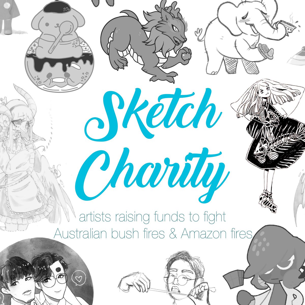 I'm participating in a sketch drive with @artricahearts @cinamoncune @jj_CHAU @madebyjods @maruti_bitamin @miggea @shirayukinikki @turboemmy @waysenart and @yuka_cchii! We are raising funds to fight the fires in Amazon and Australia! 