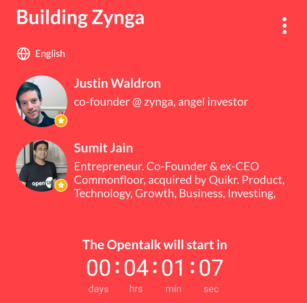 Sumit Jain (@sumjain) on Twitter photo Listen to my live <a href="/opentalk/">Opentalk FM</a> with <a href="/jtwald/">justin waldron</a>, Co-Founder Zynga (best known for games like Farmville & Poker) at 11:30am IST today.
opentalk.to/listen/buildin…
Download the Opentalk FM app for the best experience. Listen to my live <a href="/opentalk/">Opentalk FM</a> with <a href="/jtwald/">justin waldron</a>, Co-Founder Zynga (best known for games like Farmville & Poker) at 11:30am IST today.
opentalk.to/listen/buildin…
Download the Opentalk FM app for the best experience.